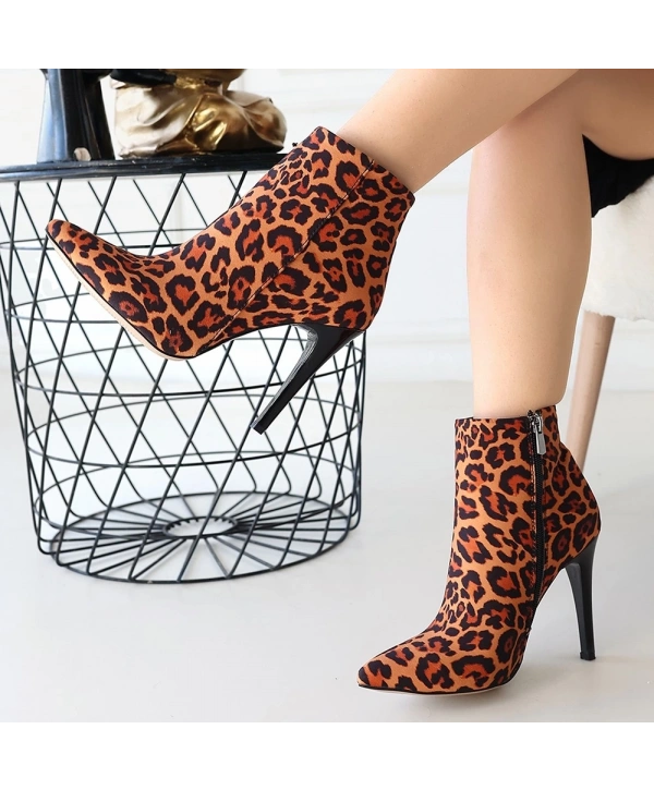 Blan Zebra Saten Topuklu Bot