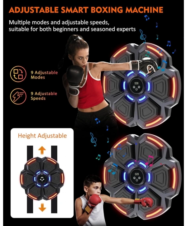 Bluetooth Hoparlör Özellikli Duvar Boks Makinesı  9 Mod Seviye Ayarlı  Müzikli Boks Makinesı