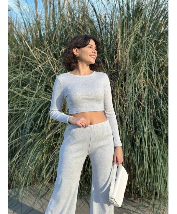 Bol paça altüst takım gri w1197