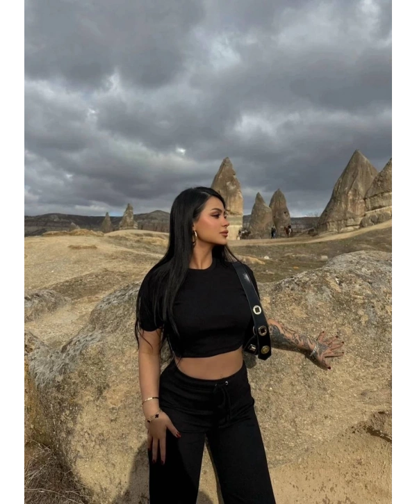 Bol paça pantolonlu alt üst takım