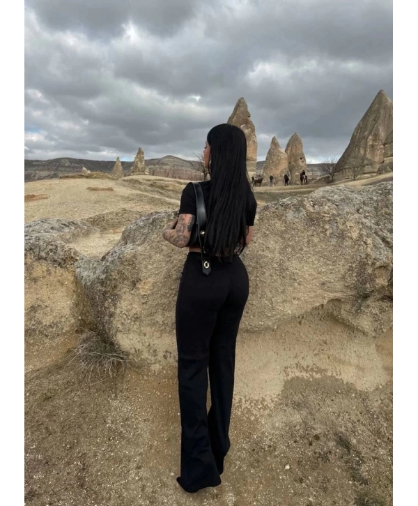 Bol paça pantolonlu alt üst takım