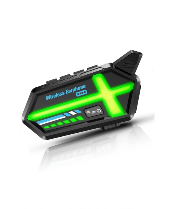 Bt26 Motosiklet Kask Kulaklık Bluetooth Rgb Işıklı 2 Eşleşme Özellikli 1000 Mah Intercom