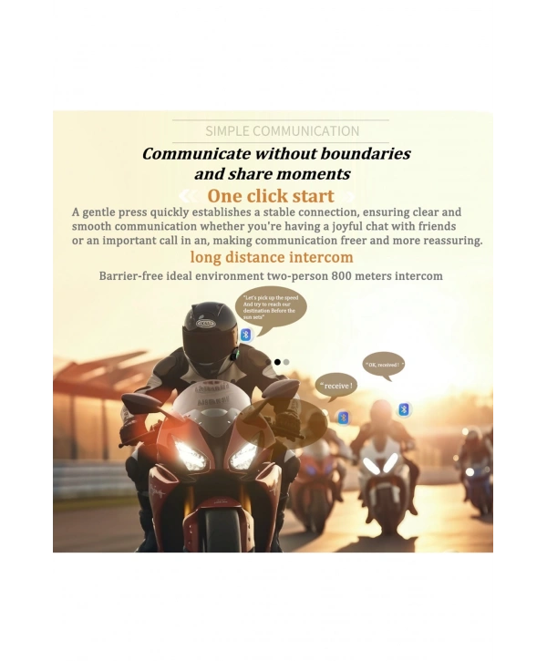 Bt26 Motosiklet Kask Kulaklık Bluetooth Rgb Işıklı 2 Eşleşme Özellikli 1000 Mah Intercom