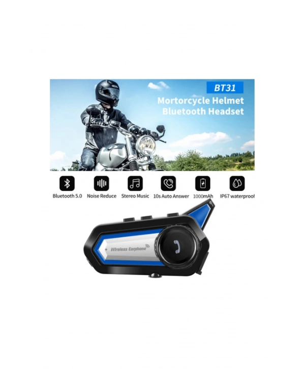 Bt31 Kask Kulaklık Bluetooth 5.0 Motosiklet Interkom Su Geçirmez Kablosuz Kulaklık
