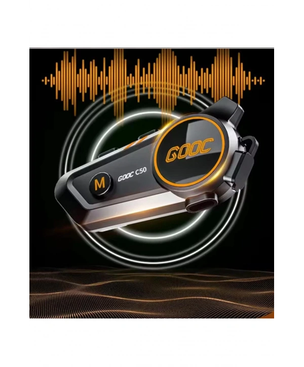 C50 2x Motosiklet Intercom Kask Kulaklık 1000 Mah Rgb Işıklı Çift Eşleşme