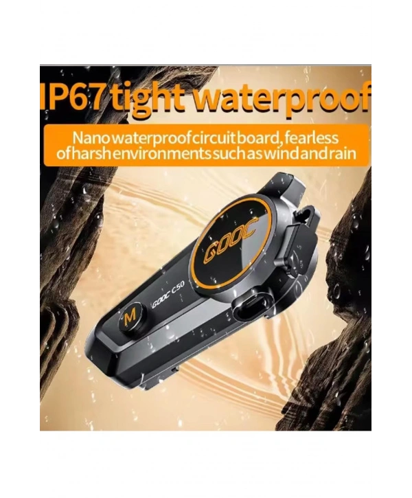 C50 2x Motosiklet Intercom Kask Kulaklık 1000 Mah Rgb Işıklı Çift Eşleşme