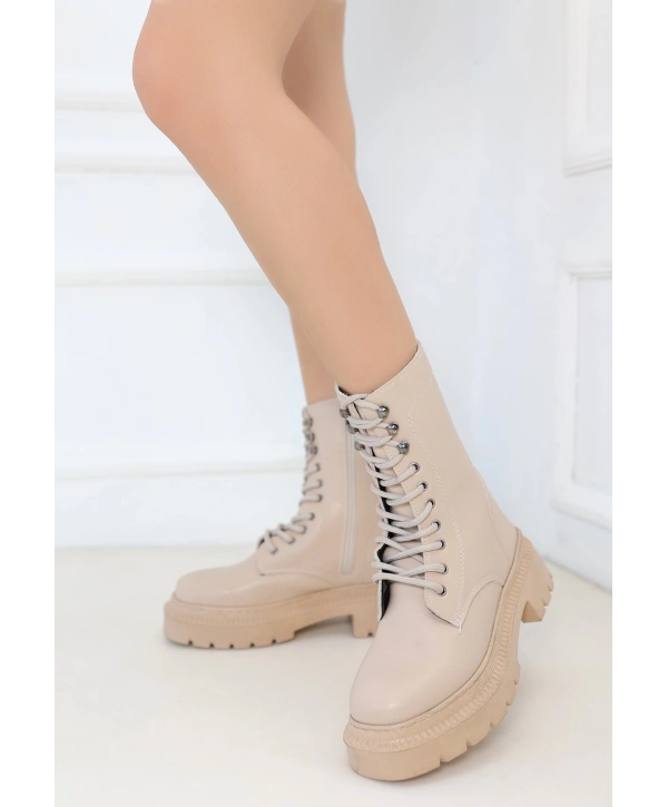 Caxa Nude Cilt Bağcıklı Bot