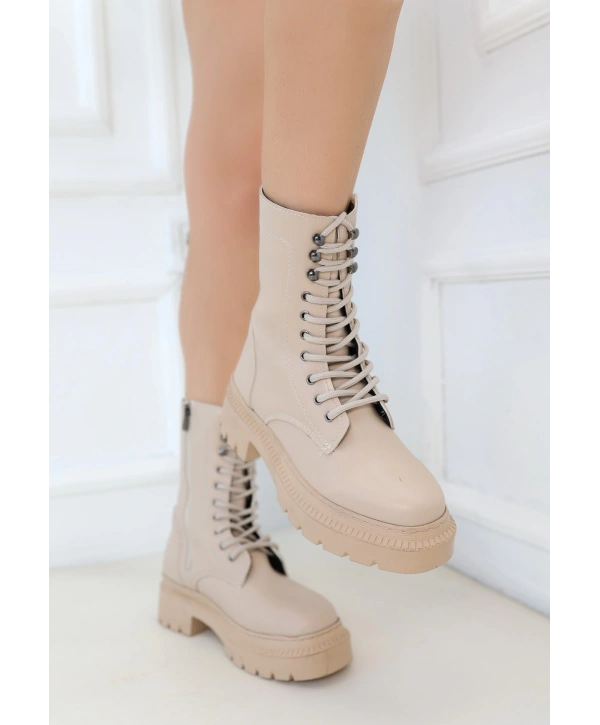 Caxa Nude Cilt Bağcıklı Bot