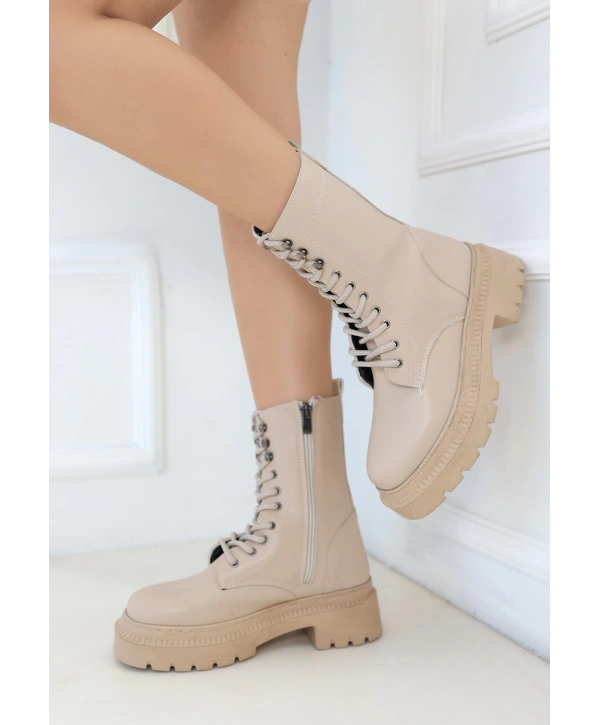 Caxa Nude Cilt Bağcıklı Bot