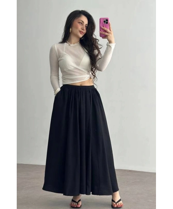 Cepli keten etek siyah kz24