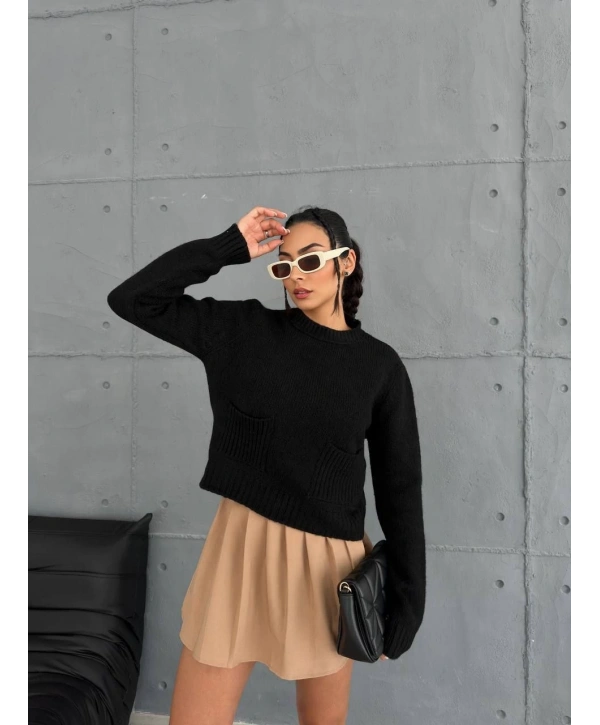 Cepli triko kazak siyah