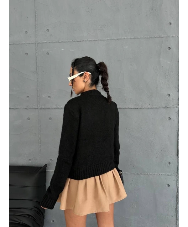 Cepli triko kazak siyah