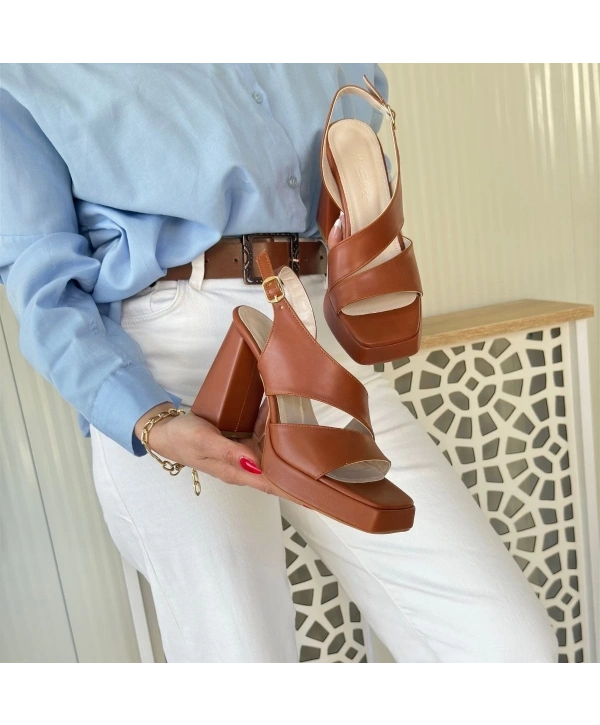 Cica Taba Cilt Topuklu Ayakkabı