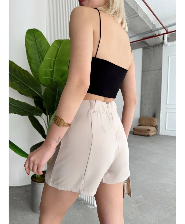 Çift yırtmaklı şort etek