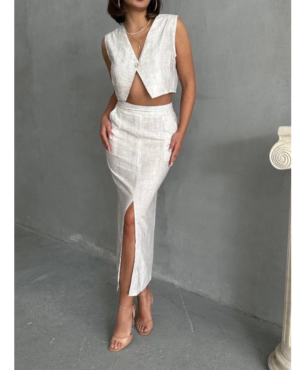 Çilek takım etek yelek