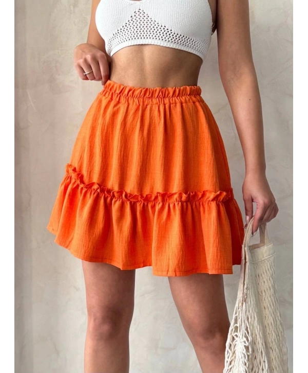 Çingene keten etek turuncu s24808