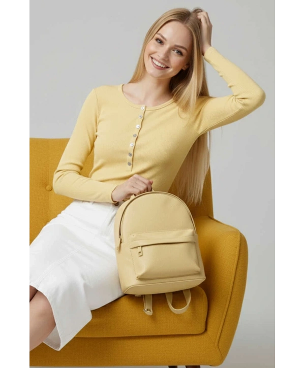 Çıtçıt Detaylı Bluz Sarı T4343