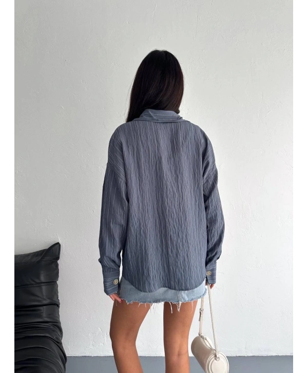 Çizgili oversize gömlek