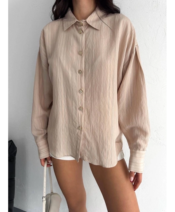 Çizgili oversize gömlek