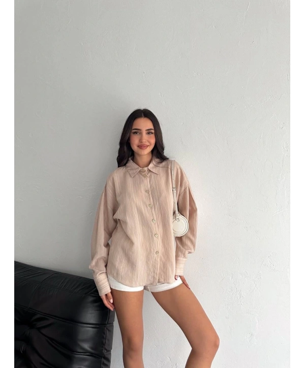 Çizgili oversize gömlek