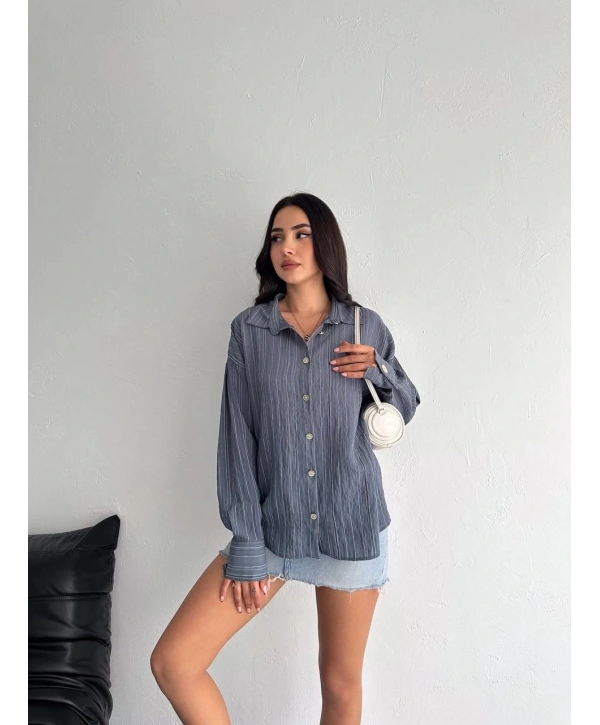 Çizgili oversize gömlek
