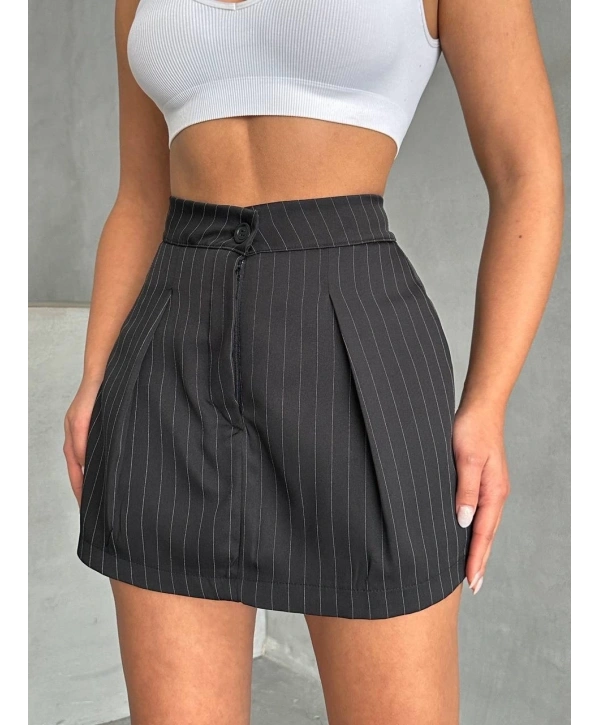 Çizgili şort etek