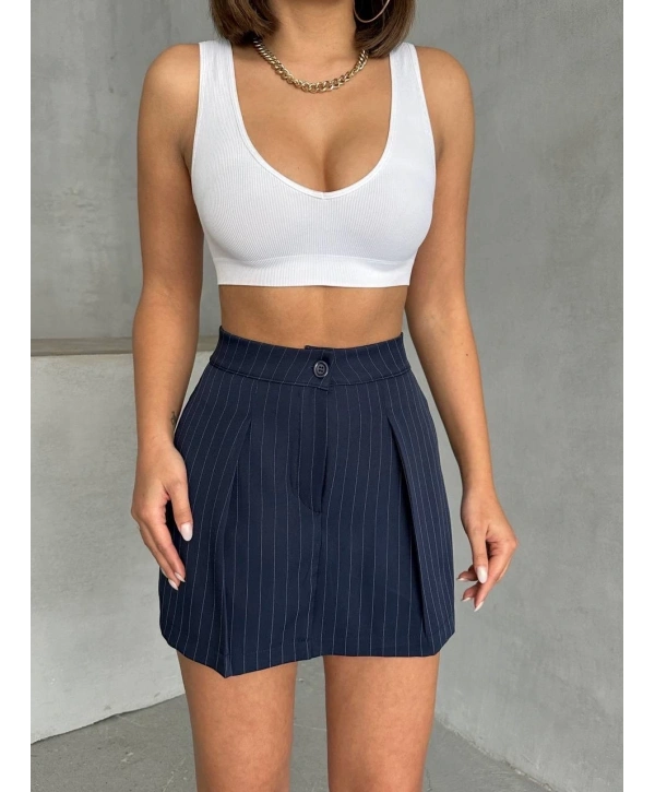 Çizgili şort etek