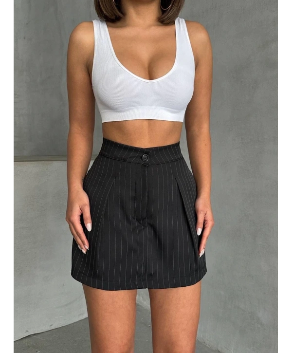 Çizgili şort etek