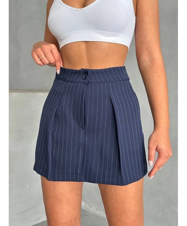 Çizgili şort etek