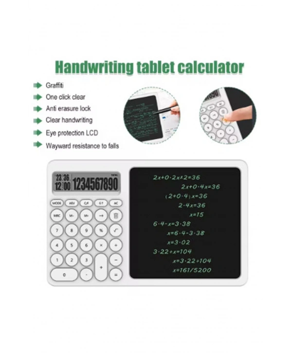 Çok Amaçlı Digital Hesap Makinesi Lcd Ekran Yazma Tableti Ofis Okul İçin Silinebilir El Yazısı Not Defteri