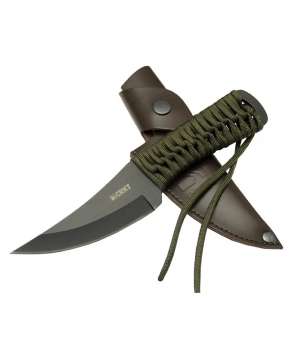Crkt Scrub Fixed 2712 Bk Siyah Kamp / Outdoor Bıçak 22,5cm - İpli Sap, Deri Kılıflı
