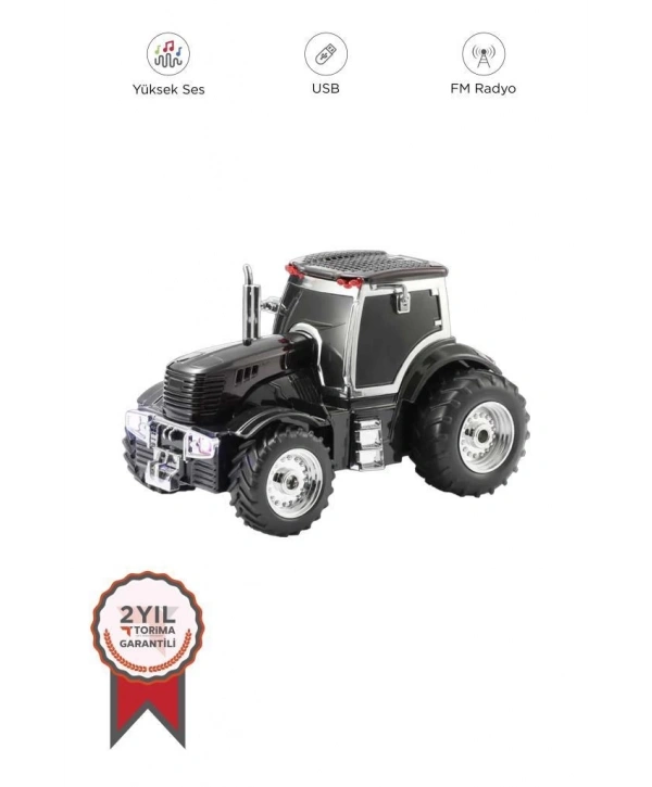 D42 Siyah Traktör Tasarım Usb/fm Radyo Bluetooth Hoparlör Speaker
