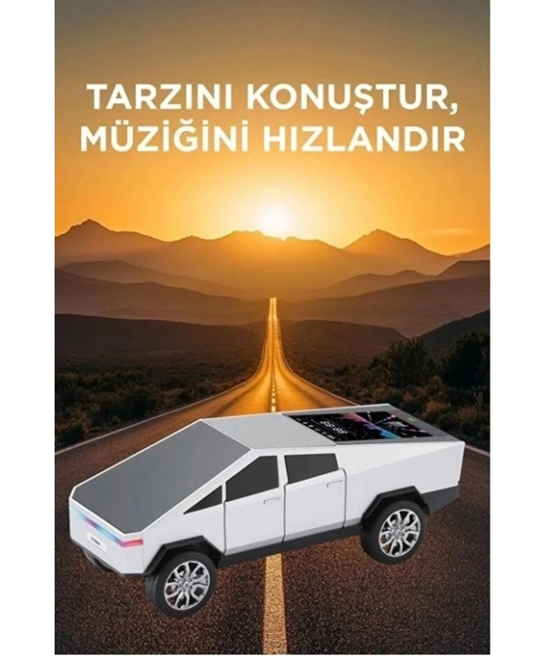 D68 Cyber Model Araba Tasarımlı Bluetooth Hoparlör 15w Güçlü Ses Rgb Led /tws/usb Beyaz