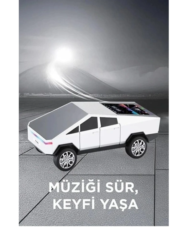 D68 Cyber Model Araba Tasarımlı Bluetooth Hoparlör 15w Güçlü Ses Rgb Led /tws/usb Beyaz