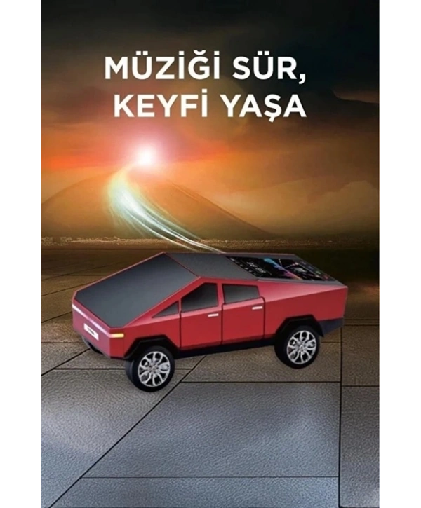 D68 Cyber Model Araba Tasarımlı Bluetooth Hoparlör 15w Güçlü Ses Rgb Led /tws/usb Kırmızı