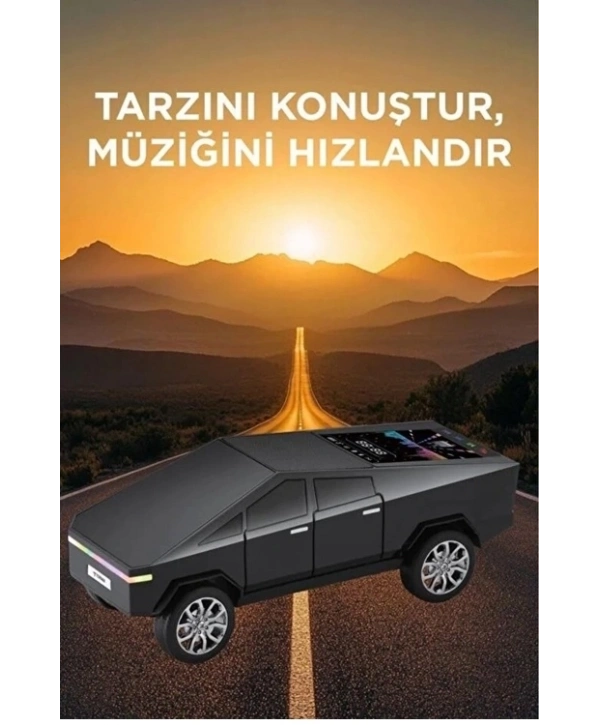 D68 Cyber Model Araba Tasarımlı Bluetooth Hoparlör 15w Güçlü Ses Rgb Led /tws/usb Siyah