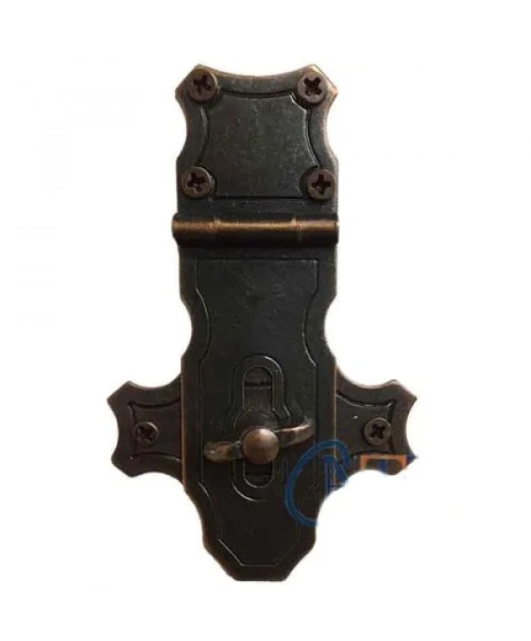 Dekoratif Anahtarlı Sandık Askısı - 40x65mm, Oksit, 1 Adet