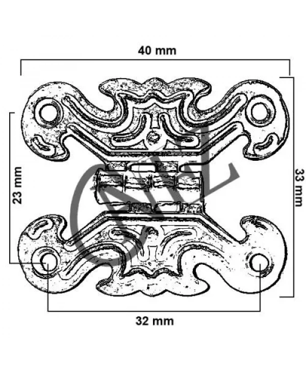 Dekoratif Sac Kelebek Menteşe - Küçük, Eskitme, 1 Adet