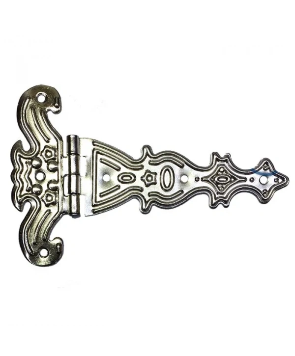 Dekoratif, Sac Tek Kuyruklu Menteşe - 69x102 Mm, Büyük, Nikel, 1 Adet