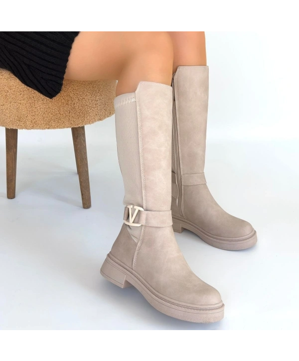 Diona Bej Nubuk Çizme