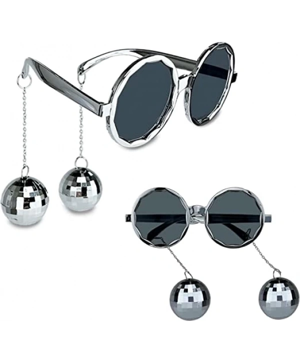 Disko Toplu Küpeli Parti Gözlüğü Gümüş Renk