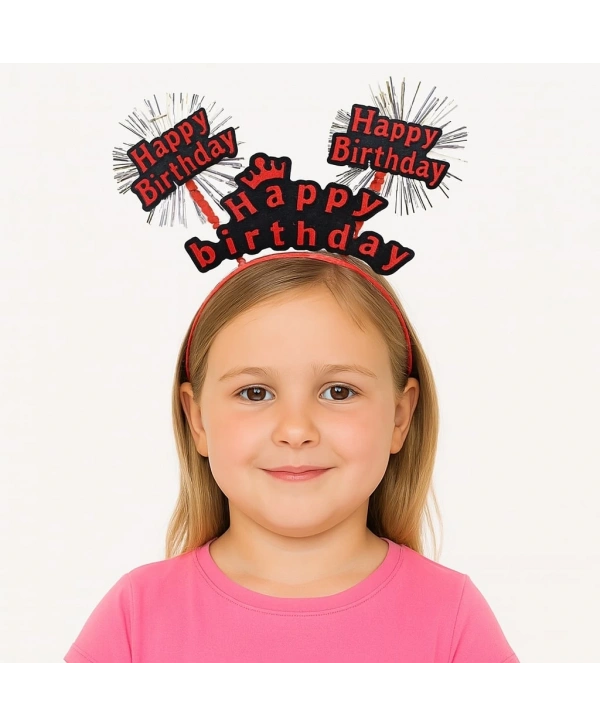 Doğum Günü Kutlaması İçin Kırmızı Taç – Işıltılı Yazılı Parti Tacı