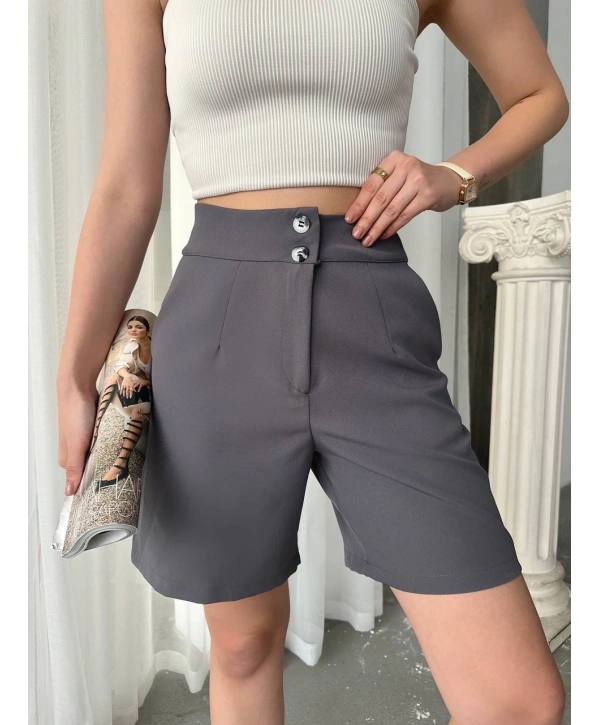 Double çift düğmeli şort