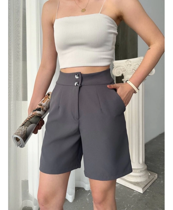 Double çift düğmeli şort
