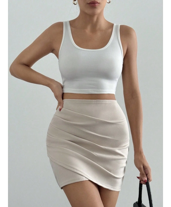 Drapeli mini etek s24771