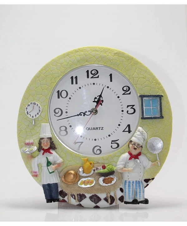 Duvara Asmalı Aşcı Tasarımlı Polyester Saat Alk1543