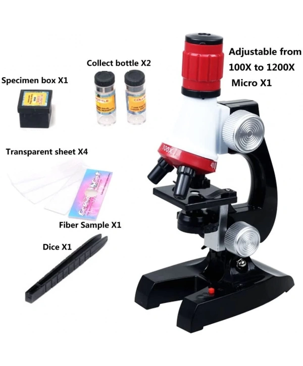 Eğitici Mikroskop Kiti Zoom Led Işıklı 100x 400x 1200x St1200x