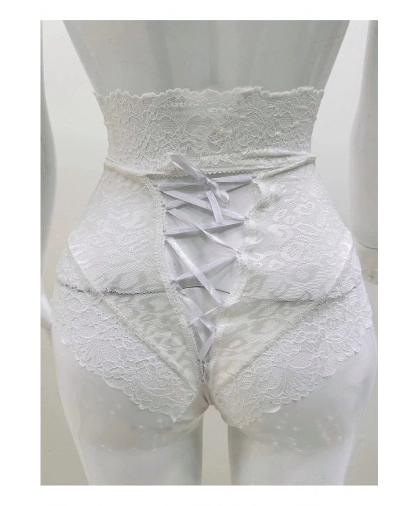 Ekru Dantelli Yüksek Bel Külot Venüs-k1012