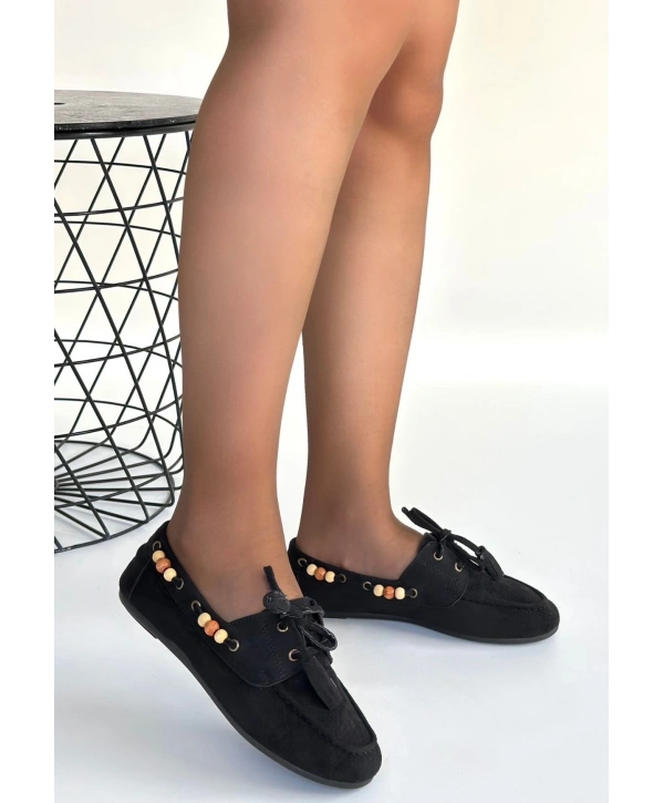 Elora Siyah Süet Babet