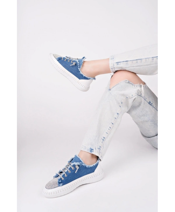 Enber Mavi Kot Bağcıklı Spor Ayakkabı